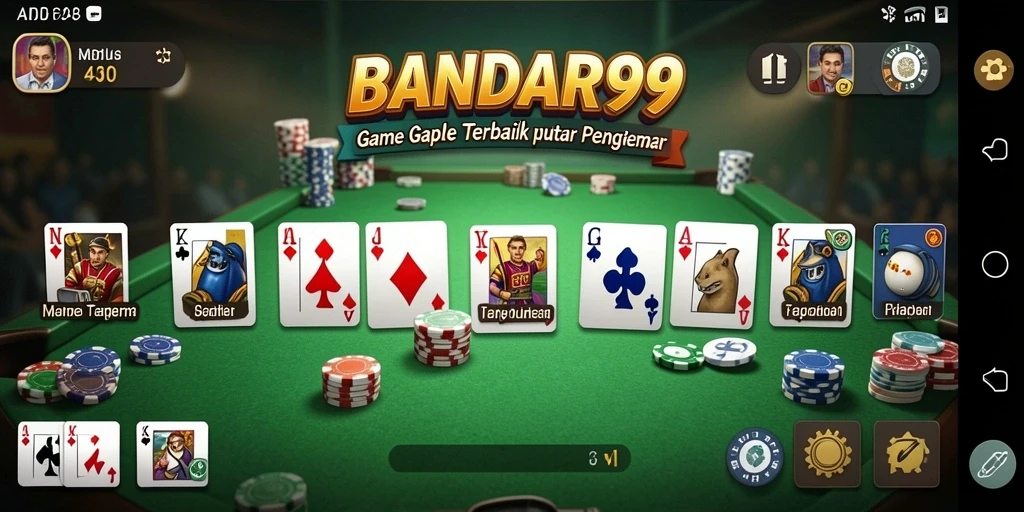 Tampilan gameplay Gaple yang menarik dan interaktif dalam BANDAR99.