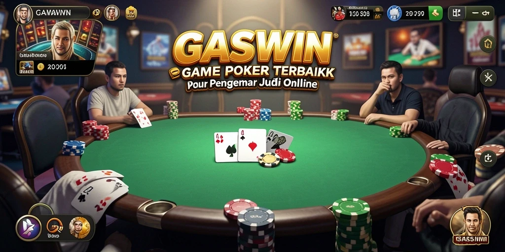 Screenshot gameplay GASWIN dengan suasana poker yang mendebarkan.