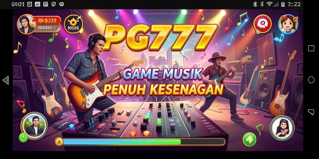 Tampilan gameplay PG777 dengan beragam pilihan musik yang menarik.